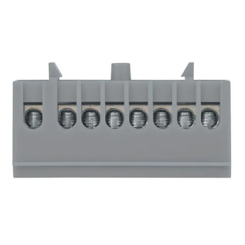 Шина L "фаза" 6х9 8 отверстий серый изолированный корпус на DIN-рейку латунь PROxima EKF sn0-63-8-is фото 3