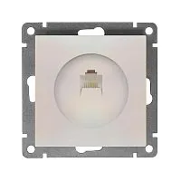 Розетка компьютерная 1-м СП Афина RJ45 кат.5E механизм жемчуж. Universal A0051-OBr