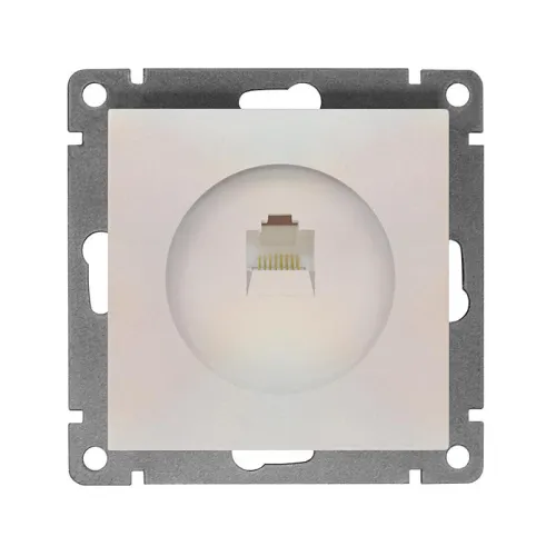 Розетка компьютерная 1-м СП Афина RJ45 кат.5E механизм жемчуж. Universal A0051-OBr