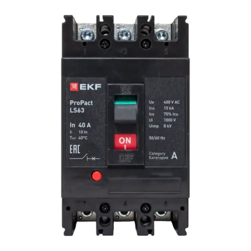 Выключатель автоматический 3п 40А 15кА LS63 ProPact EKF mccb-63-15-3-40-ls фото 5