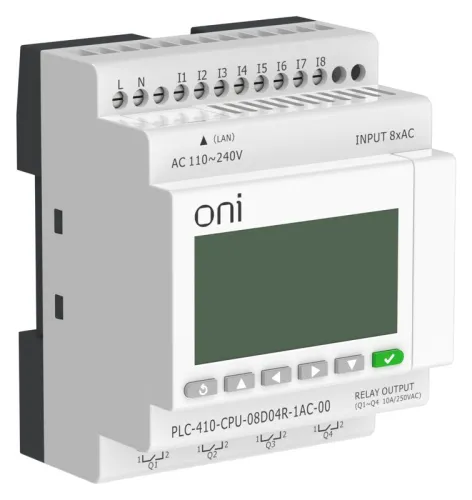 Модуль ЦПУ ПЛК 410 8 DI 4 RO 220В AC с Ethernet портом с экраном ONI PLC-410-CPU-08D04R-1AC-00 фото 6