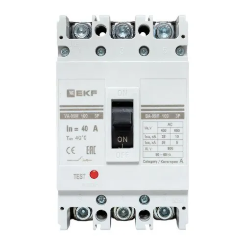 Выключатель автоматический 3п 100/40А 35кА ВА-99М PROxima EKF mccb99-100-40m фото 5