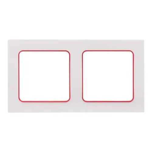 Рамка 2-м Стокгольм бел. с линией цвета красн. PROxima EKF EXM-G-305-20