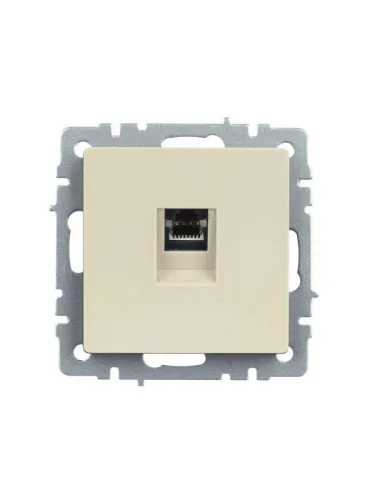 Розетка компьютерная СП RJ45 кат.5E BRITE РК10-БрКр механизм беж. IEK BR-K10-1-K10 фото 2