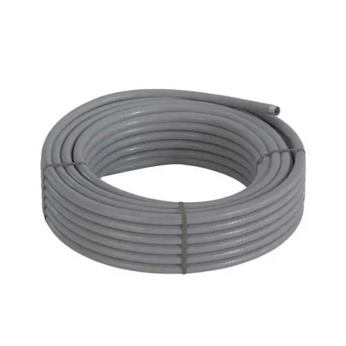 Металлорукав в ПВХ изоляции гладкой DN 15мм Dвн.15.5мм Dнар.21.0мм без протяжки сер. (уп.50м) DKC 6070R-16 фото 4