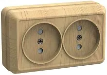 Розетка 2-м ОП Октава 10А IP20 без заземл. сосна GENERICA ERO20-K03-10-DC