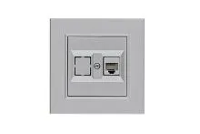 Розетка компьютерная CAT 5+гнездо Karea LINE STAR жемчуж. Makel 86100035