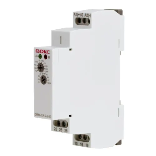 Реле времени задержка включения конфигурация контакта 2CO AС/DC 12-240В DKC DRM-TA-2-240 фото 2