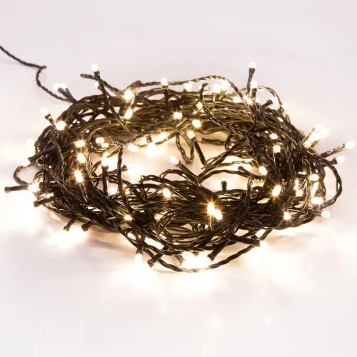 Гирлянда светодиодная "Твинкл Лайт" 20м 160LED тепл. бел. 10Вт 220-240В IP20 с контроллером 8 режимов провод ПВХ темн. зел. Neon-Night 303-116 фото 4