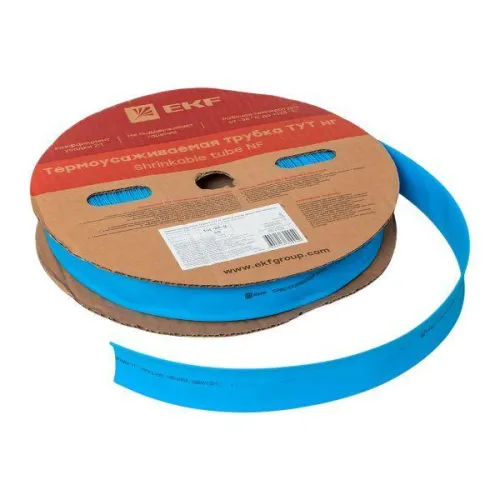 Трубка термоусадочная ТУТ нг 25/12.5 син. PROxima (уп.50м) EKF tut-25-g фото 4