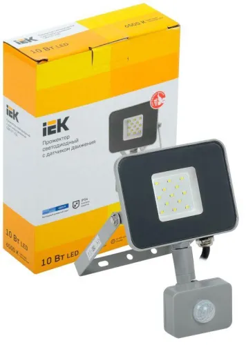 Прожектор светодиодный СДО 07-10Д 10Вт 6500К IP54 с датчиком движ. сер. IEK LPDO702-10-K03 фото 7