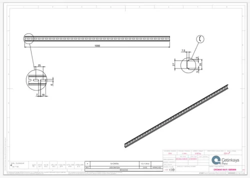 DIN-рейка перфорированная 35х7.5мм L2000 оцинк. Cetinkaya Pano CP4984 фото 2