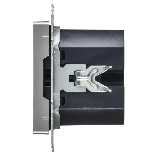 Розетка СП BRITE USB A+C 45Вт высокоск. заряд. РЮ11-2-БрС сталь IEK BR-U22-045-K46 фото 4