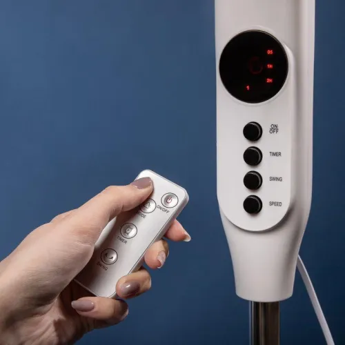 Вентилятор напольный 50Вт 7 лопастей д/у управление бел. DUX 60-0221 фото 3