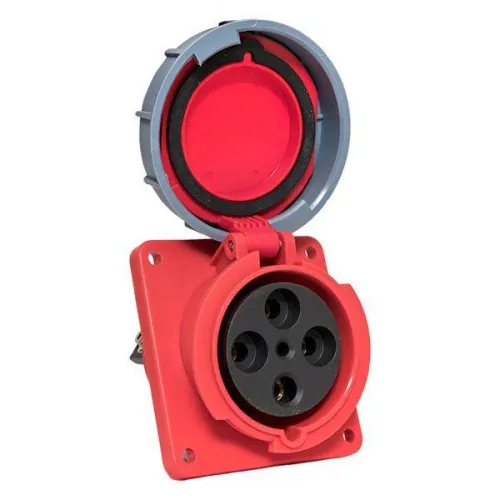 Розетка стационарная внутренняя угловая 4442 3Р+РЕ 125А 380В IP67 PROxima EKF ps-4442-125-380 фото 9