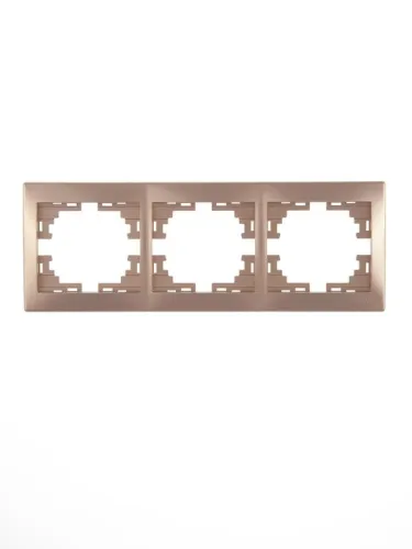 Рамка 3-м Mira горизонт. свет. корич. LEZARD 701-3100-148