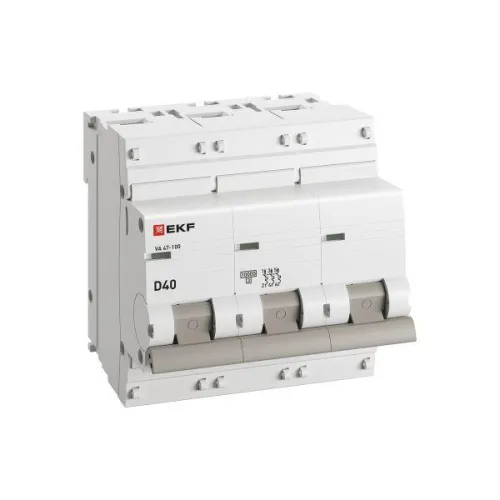 Выключатель автоматический модульный 3п D 40А 10кА ВА 47-100 PROxima EKF mcb47100-3-40D-pro фото 2