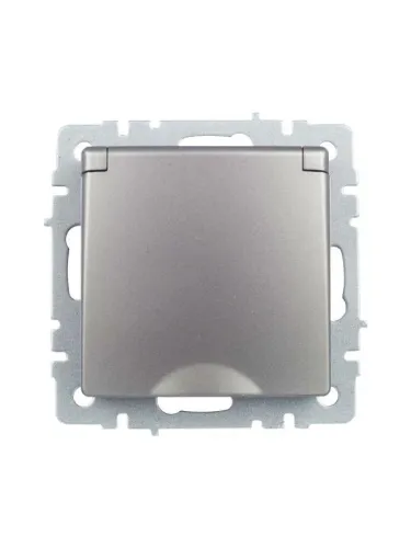 Розетка BRITE РСбш10-3-БрС 16А IP20 с заземл. защ. шторки с крышкой механизм сталь IEK BR-R16-16-K46 фото 6