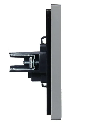 Розетка 1-м СП FORTE&PIANO FP517 10А без заземл. защ. шторки винт. крепл. сталь IEK FP-R13-10-K46 фото 3