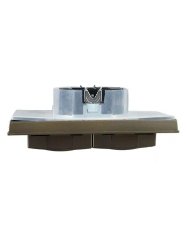 Розетка 2-м СП BRITE РСбш12-3-44-БрШ 16А в сборе IP44 с крышкой шампань IEK BR-R26-16-44-K37-F фото 8