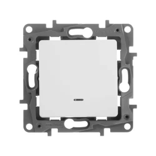 Переключатель 1-кл. СП Etika Plus 10А IP20 250В 10AX с подсветкой безвинтов. зажимы механизм бел. IEK 672215 фото 2