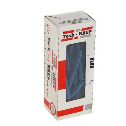 Дюбель четырехраспорный (универс.) Чапай 6х60 шипы + усы полипропилен (уп.40шт) Tech-KREP 111470