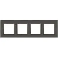 Рамка 4-м Elegance 14-5104-16 для розеток и выключателей стекло титан Эра Б0065839