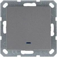 Переключатель проходной 1-кл. 10А IP20 с подсветкой механизм алюм. Jasmart G3012NS