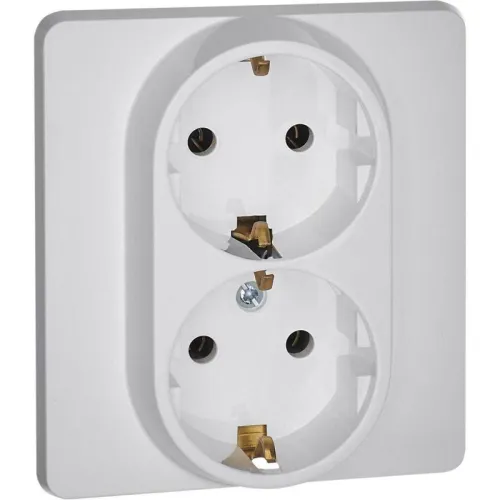 Розетка Inspiria 16А 250В 2х2P+E немецк. стандарт бел. IEK 673750