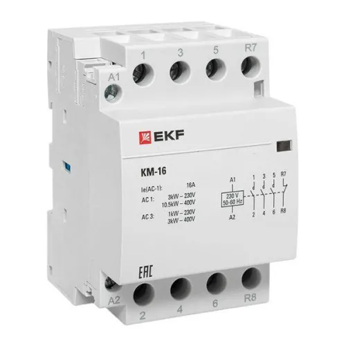 Контактор модульный КМ 16А 3NО+NC (3 мод.) EKF km-3-16-31