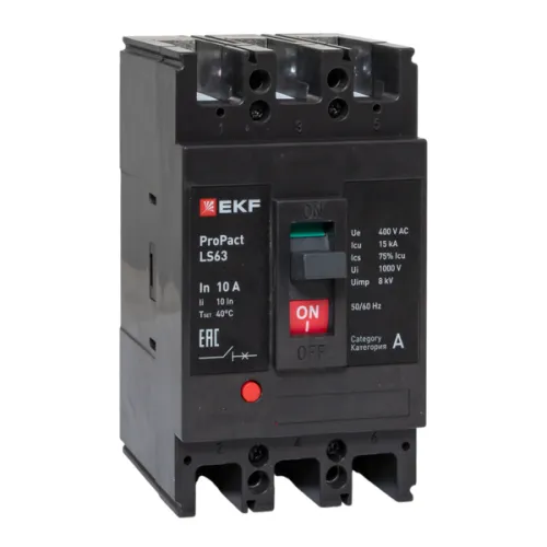 Выключатель автоматический 3п 10А 15кА LS63 ProPact EKF mccb-63-15-3-10-ls