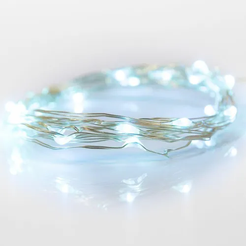 Гирлянда светодиодная "Роса" 2м 20LED голуб. 2Вт 4.5В IP20 провод прозр. элементы питания 2хCR2032 (в компл.) Neon-Night 303-003 фото 4