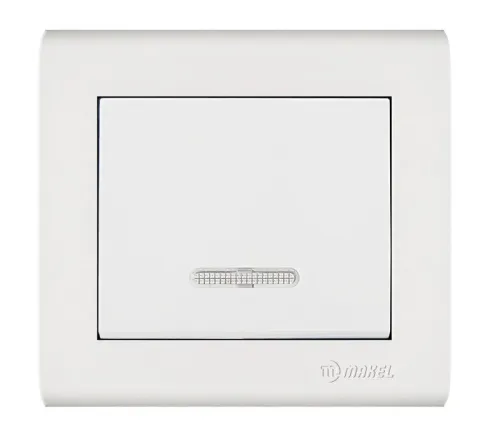 Выключатель 1-кл. Manolya с подсветкой бел. Makel 41001021