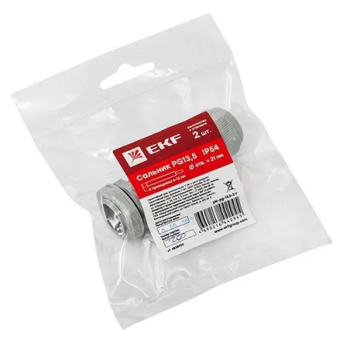 Сальник PG13.5 d6-12мм (d отверст. 21мм) IP54 (уп.2шт) PROxima EKF plc-pg-13.5-2-r фото 2