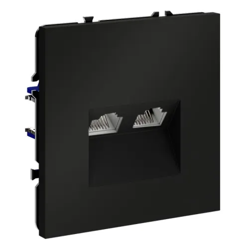 Розетка компьютерная 2-м СП S70 RJ45 + RJ45 кат.6 механизм черн. матов. Voltum VLS060208 фото 7