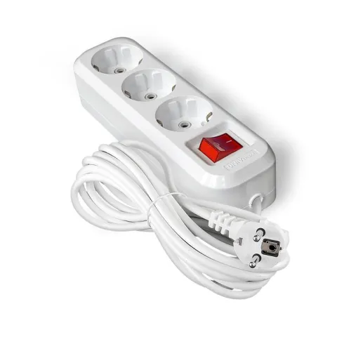 Удлинитель 3х7м с заземл. IP20 S-303А ПВС 3х1.5 с выкл. Universal 1728