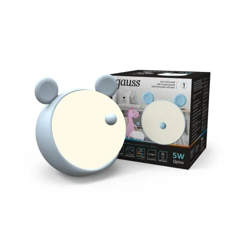 Светильник настольный Qplus 5Вт 2700-6000К 200лм 5В аккум. Li-ion 1200мА.ч диммир. ночник голуб. GAUSS NN7026 фото 2