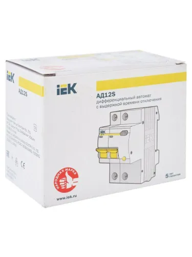 Выключатель автоматический дифференциального тока селективный 2п 40А 100мА тип AC АД12S KARAT IEK MAD13-2-040-C-100 фото 3