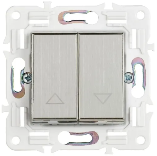 Выключатель жалюзи SKANDY 10А SK-V12N никель IEK SK-V15-0-10-K50 фото 2