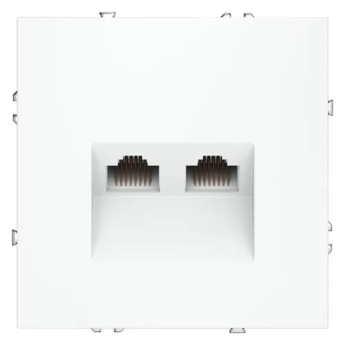 Розетка компьютерная 2-м СП S70 RJ45 + RJ45 кат.6 механизм бел. матов. Voltum VLS060202