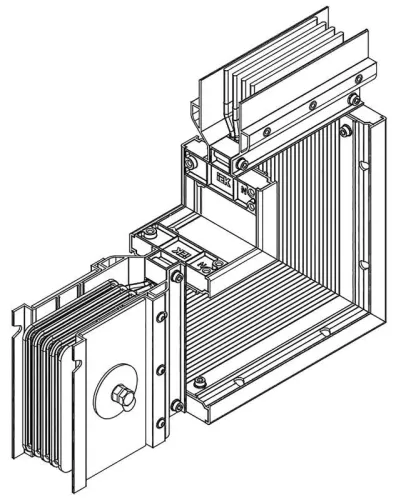 Секция угловая вверх н/1 1000А Cu 3L+N+PER IP55 тран. IEK LB-1000C4-35-F-LUE