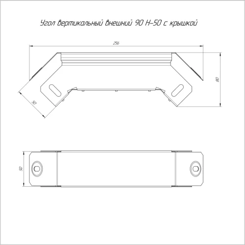 Угол для лотка вертикальный внешний 90град. 50х50 с крышкой Стандарт Промрукав PR16.0568 фото 2
