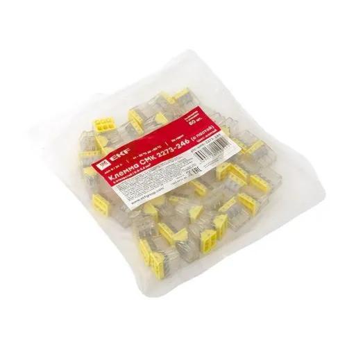 Клемма строительно-монтажная СМК 2273-246 6-проводная 0.5-2.5кв.мм с пастой (уп.50шт) PROxima EKF plc-smk-2273-246 фото 3