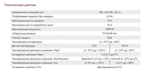 Термостат универсальный одноканальный для управления системами электрообогрева с передачей данных через интерфейс RS-485 по протоколу MOD_BUS/RTU EXTHERM Th-X фото 4