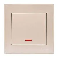 Выключатель 1-кл. СП Rain IP20 с подсветкой крем. LEZARD 703-0303-111