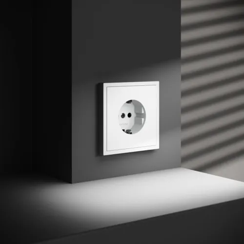 Розетка 1-м СП S70 16А с заземл. механизм бел. матов. Voltum VLS040102 фото 2