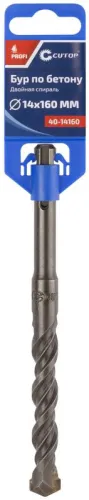 Бур по бетону Profi двойн. резьба SDS-Plus 14х160мм Cutop 40-14160 фото 2