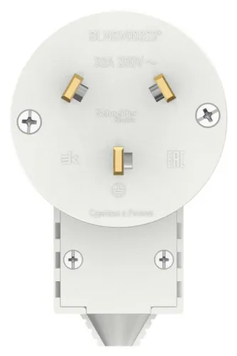 Вилка силовая СП Blanca 2P+E 32А 250В бел. SE BLNSV003231 фото 2