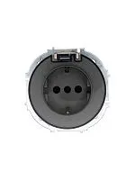 Розетка 1-м СП OSEN IP44 с заземл. с крышкой ПБТ механизм титан LEZARD 743-3788-123BIPCH