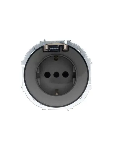 Розетка 1-м СП OSEN IP44 с заземл. с крышкой ПБТ механизм титан LEZARD 743-3788-123BIPCH